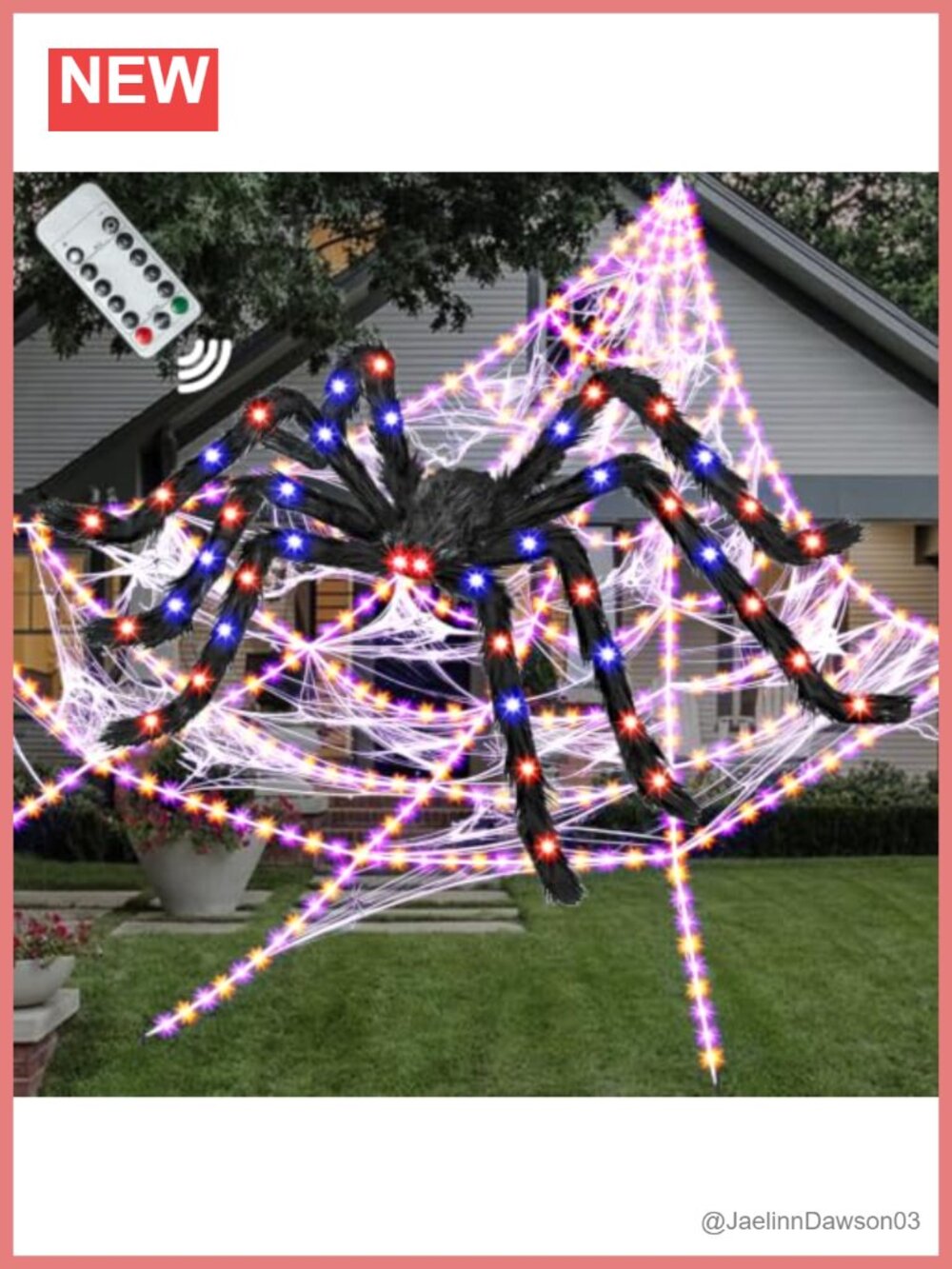 Halloween Lighted Giant Spider & Triangular Web Set